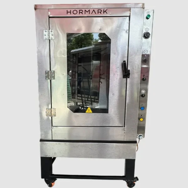 Horno de convección semiautomático para 8 charolas en acero.